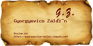 Gyorgyevics Zalán névjegykártya